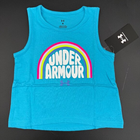 Under Armour Toddler Girls Rainbow Tank Top & Shorts Set Size 4 - Picture 2 of 8